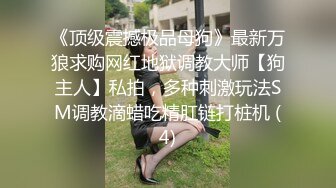 《顶级震撼极品母狗》最新万狼求购网红地狱调教大师【狗主人】私拍，多种刺激玩法SM调教滴蜡吃精肛链打桩机 (4)